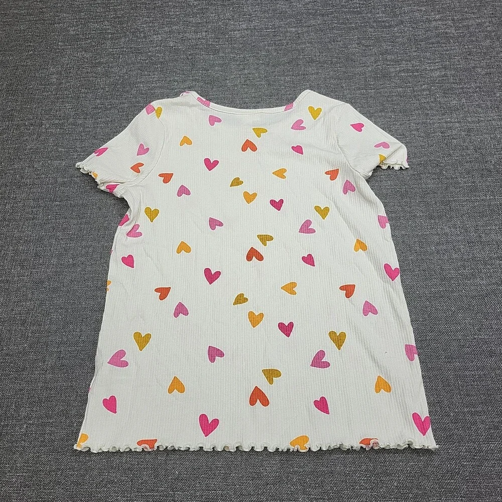 Girls' Short Sleeves Ribbed Tee Shirt - Cat & Jack Cream Size X-Large